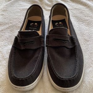 Cole Haan Classic Black Canvas Penny Loafers